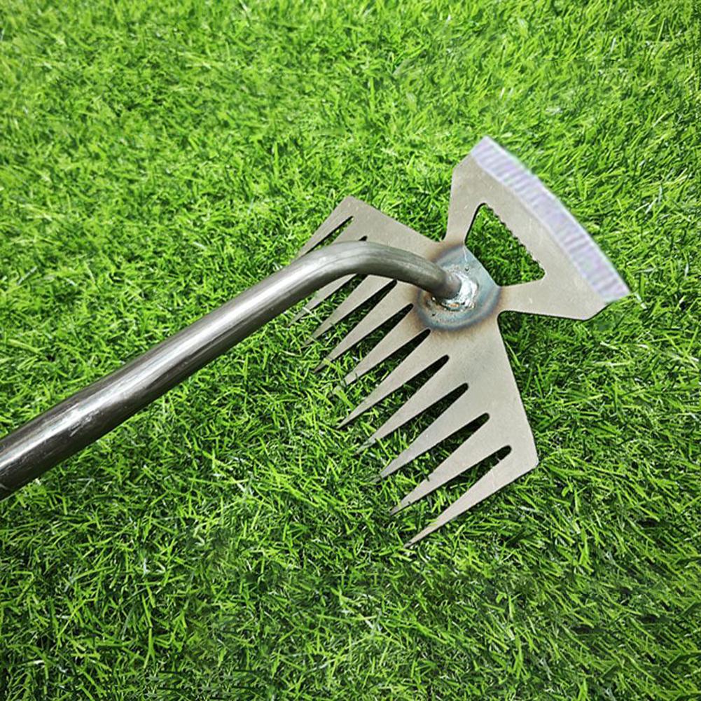 Multifunctional Garden Rake Manganese Steel Hand Weeder Rake Agricultural Weed Puller Shovel Grass Rooting Soil Loosening Tool