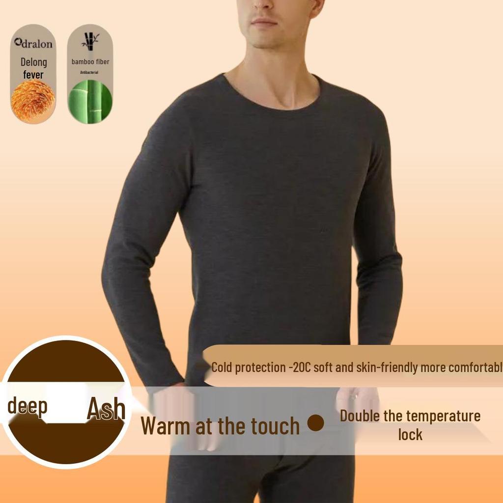 Unisex Lambswool Underwear Set with Fleece Lining & Thick Fabric for Autumn/Winter.