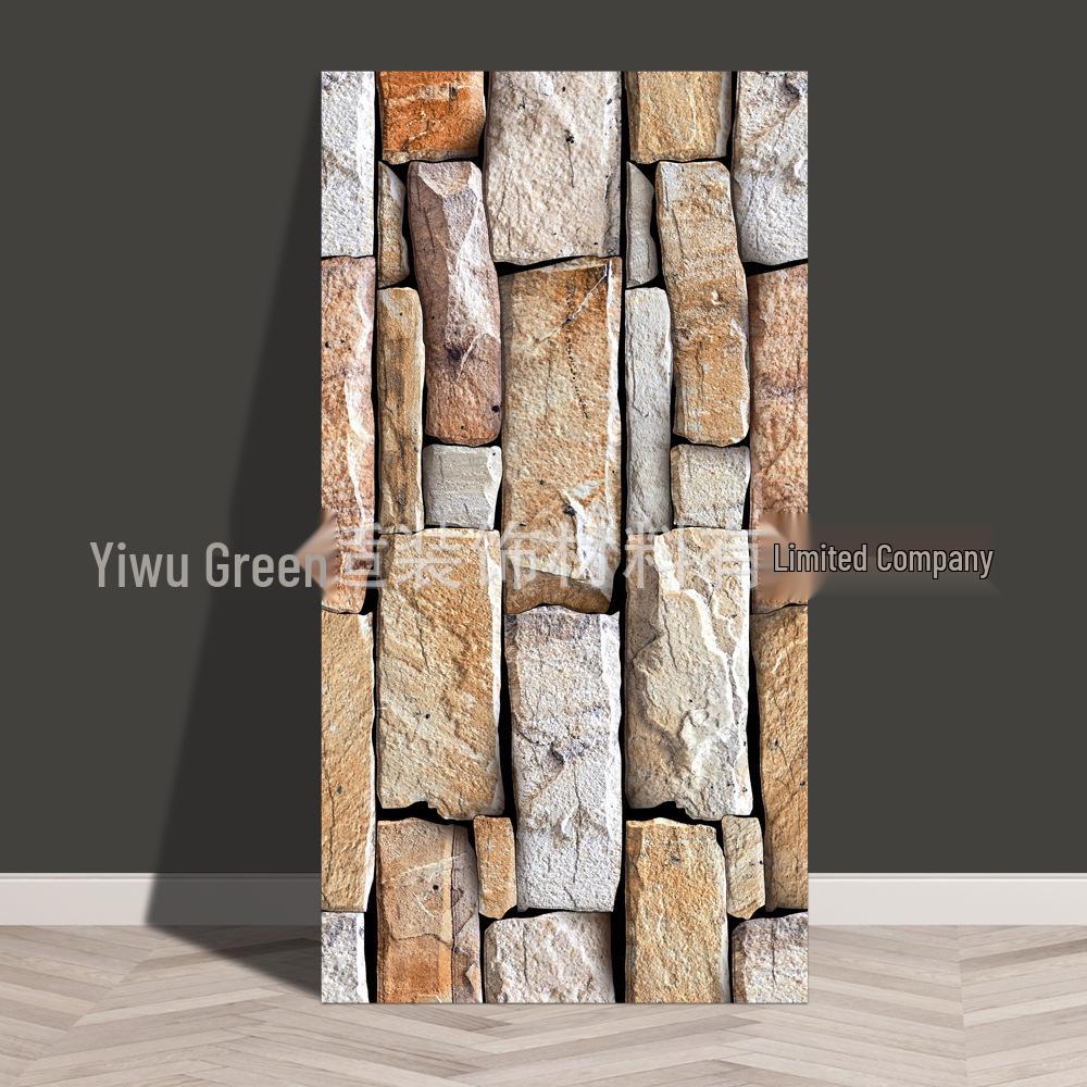 Waterproof Marble Imitation Tile Wall Sticker for Kitchen Renovation - Oil & Moisture Resistant, Self-Adhesive Decor.