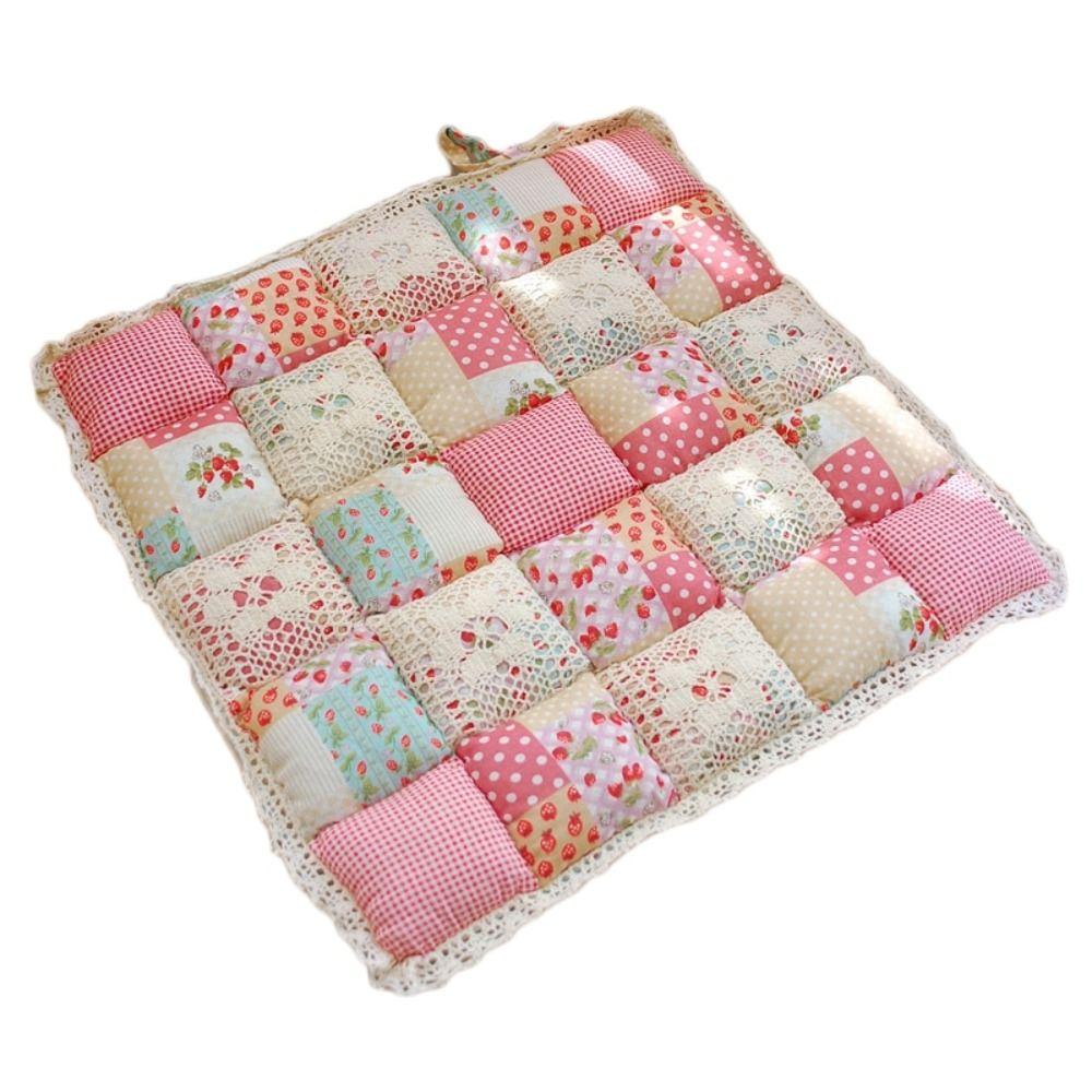Square Cotton Chair Pad Thicker Seat Cushion Soft Flower Style Chair Cushion  Home