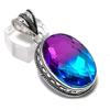 Natural Bi-Color Tourmaline Handmade 925 Sterling Silver Gift Pendant 2.01" H6M17