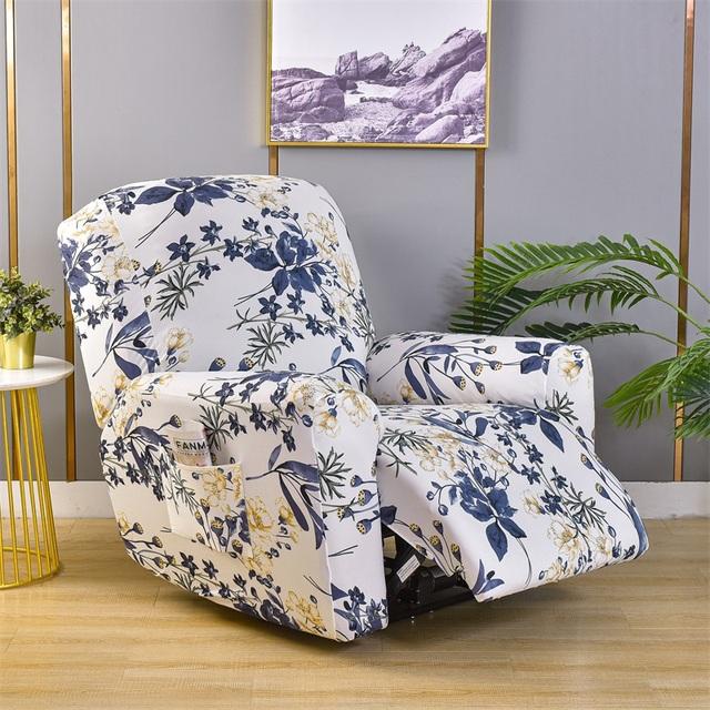 Geometry Printed Flower Stretch Lazy Boy Sofa Cover Recliner Cover Chair Covers For Leather Living Room Recliner Chair Slipcover