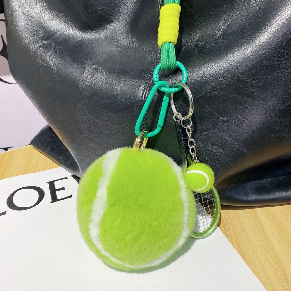 Backpack Hanging Tennis Ball Plush Pendant Plush Plush Tennis Keychain  Creative Gift