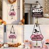 Cartoon Ghost Skull Halloween Door Decoration Sign with Bells Attached To The Door Hanging Chain