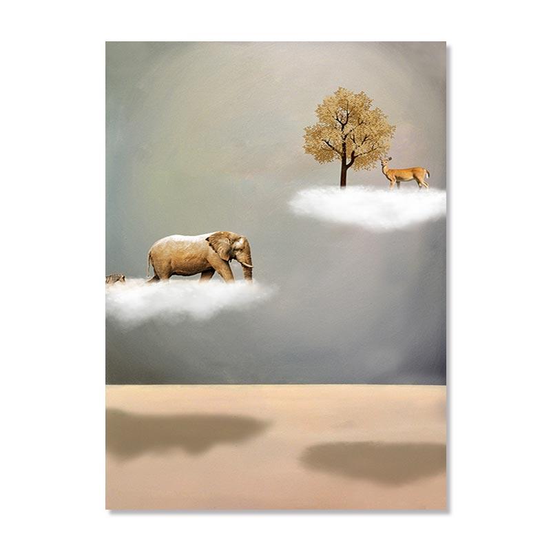 New Chinese Style Gold Boat Canvas Poster Abstract Natural Landscape Painting Print Nordic Wall Art Pictures Room Home Decor