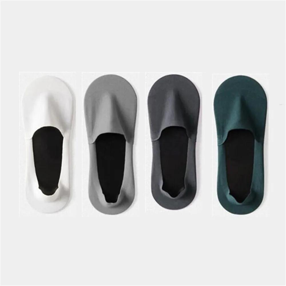 4 Pairs Ice Silk Socks Men Low Tube Summer Ultra-thin COTTON Bottom Socks Breathable Slippers Comfortable Soft Sokken