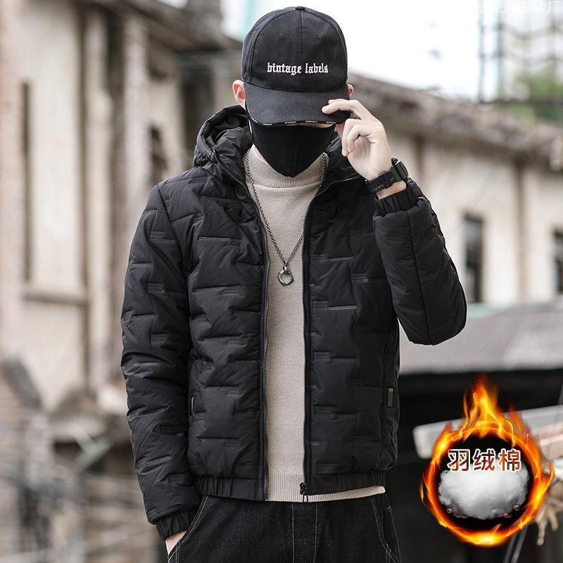 Padded men's winter velvet padded clothes winter coat hooded padded jacket men