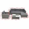 VidaXL Salon de jardin avec coussins 6 pcs résine tressée gris 42744