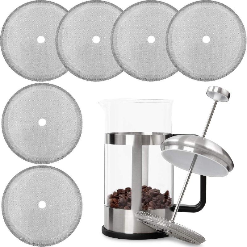 Stainless Steel French Press Filter Screens Reusable Fine Mesh For Home Coffee Brewing
