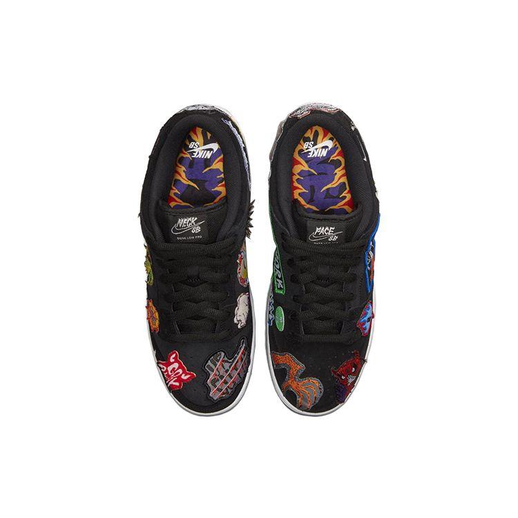 Neckface x Nike Dunk Low Pro SB Unisex Sneakers Black White Multi-Color DQ4488-001