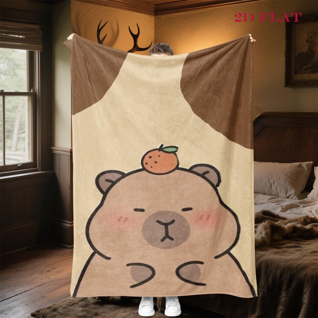 Adorable Capybara Patterns blanket Soft and comfortable Camping trip Office rest blanket Air conditioning blanket Machine washable
