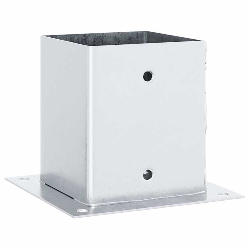 vidaXL Pfostenträger Quadratisch 4Stk. Silber 121x121mm Stahl Verzinkt
