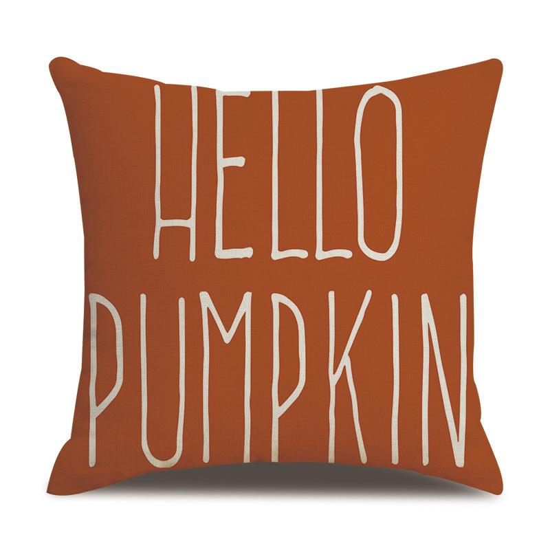 Thanksgiving Linen Pillow Case Autumn Pumpkin Print Supply Pillow Cushion Cover Premium Durable Quality Useful