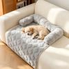 Autumn And Winter Season of Fluffy Material Pet Dog Mattress, Cat And Dog Sofa Mattress, Plush Pet Sofa Bed with Cushion, Cat Furniture Protector