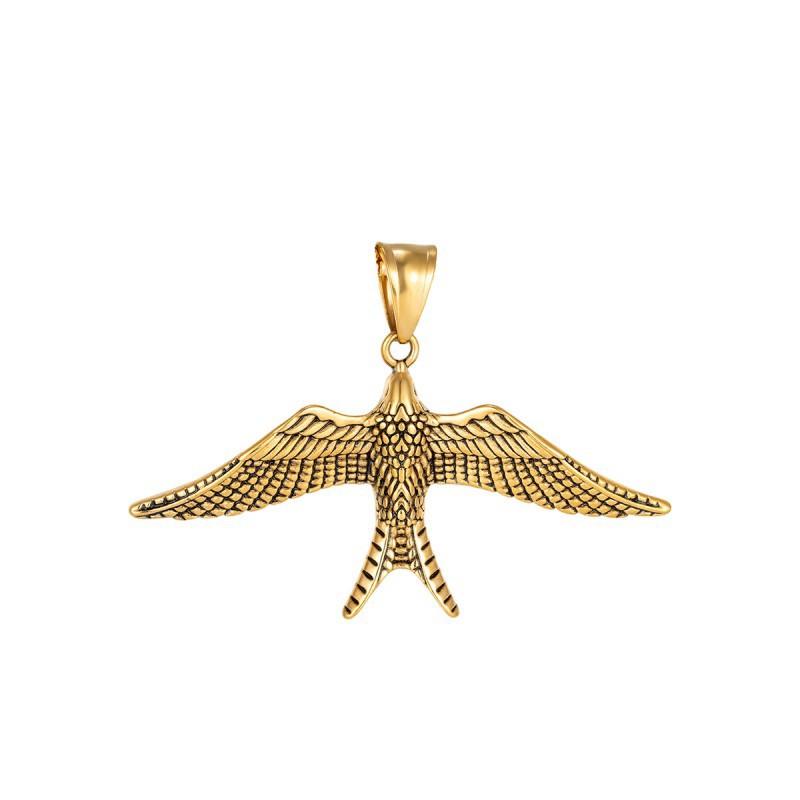 European American Stainless Steel Animal Eagle Pendant Personalized Punk Retro Trendy Men s Women s Necklace