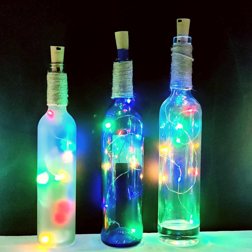 Wine Bottle Lights with Cork 10 Pack 2000 LED Battery Operated LED Fairy Mini String Lights for DIY Party Decor Christmas Halloween Wedding