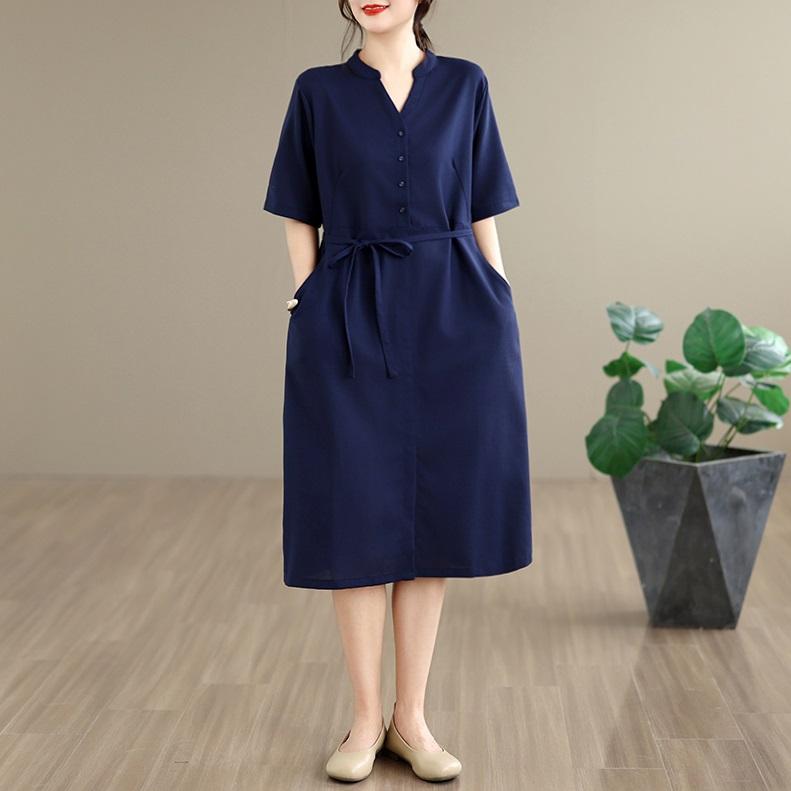 Short Sleeve Plus Size Vintage New In Dresses for Women Casual Loose Long Summer Dress
