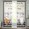 Kitchen Chef Gnome Sheer Window Curtains For Living Room Kitchen Children Bedroom Voile Hanging Curtain
