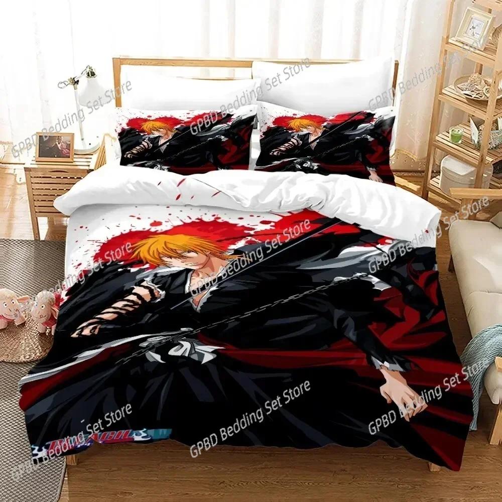 Anime Bleach Kurosaki Ichigo 3D NIEUWE Dekbedovertrek Kussensloop Beddengoed Set Volwassen Jongen Slaapkamer Decoratie Kinderen Enkel Dubbel Groot