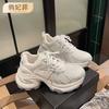 Thick-soled Silver Dad Shoes Women's 2025 Spring and Summer New Breathable Heightening Internet Celebrity Fried Street Ins Tide Casual Sports Shoes
