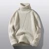 Men S Thick Striped Turtleneck Knit Pullover Sweater For Winter