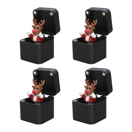 1/2/4Pcs Christmas Middle Finger In A Box Ornament Pop-up Santa Claus Reindeer Snowman Box Desktop Decoration Tricky Props Gag Prank Gift