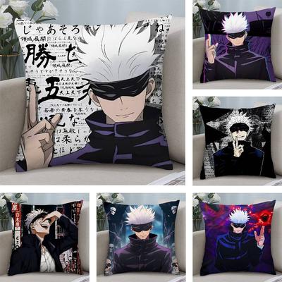 J-Jujutsu Kaisen G-Gojo Satoru Kissenbezug Plüschstoff Weich Beidseitiger Druck Kurzplüsch Zuhause Sofa Kissenbezug Überwurf