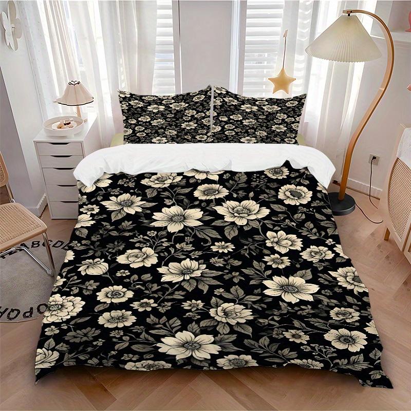 

3pcs Floral Pattern Bedding Cover Set, Fashion Classic Popular Print Bedding Set, Soft Comfortable, All - Season Use, For Bedroom, Guest Room137 135x200cm