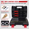 61PCS Thread Repair Kit for Damaged Nuts and Bolts, Portable UNC UNF and Metric Thread Chaser Set for Automotive Repair