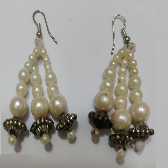

@ Stylish Handmade Pearl Waterfall Earrings Sterling Silver For Women Zr-1545-60%Off