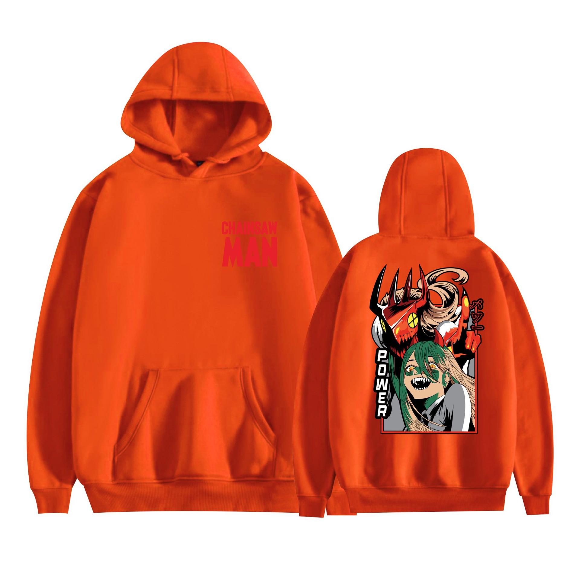

Unisex Chainsaw Man Anime Hoodie Sweatshirt Graphic Printed Streetwear Hoodies for Couples Men Women XXS помаранчевий