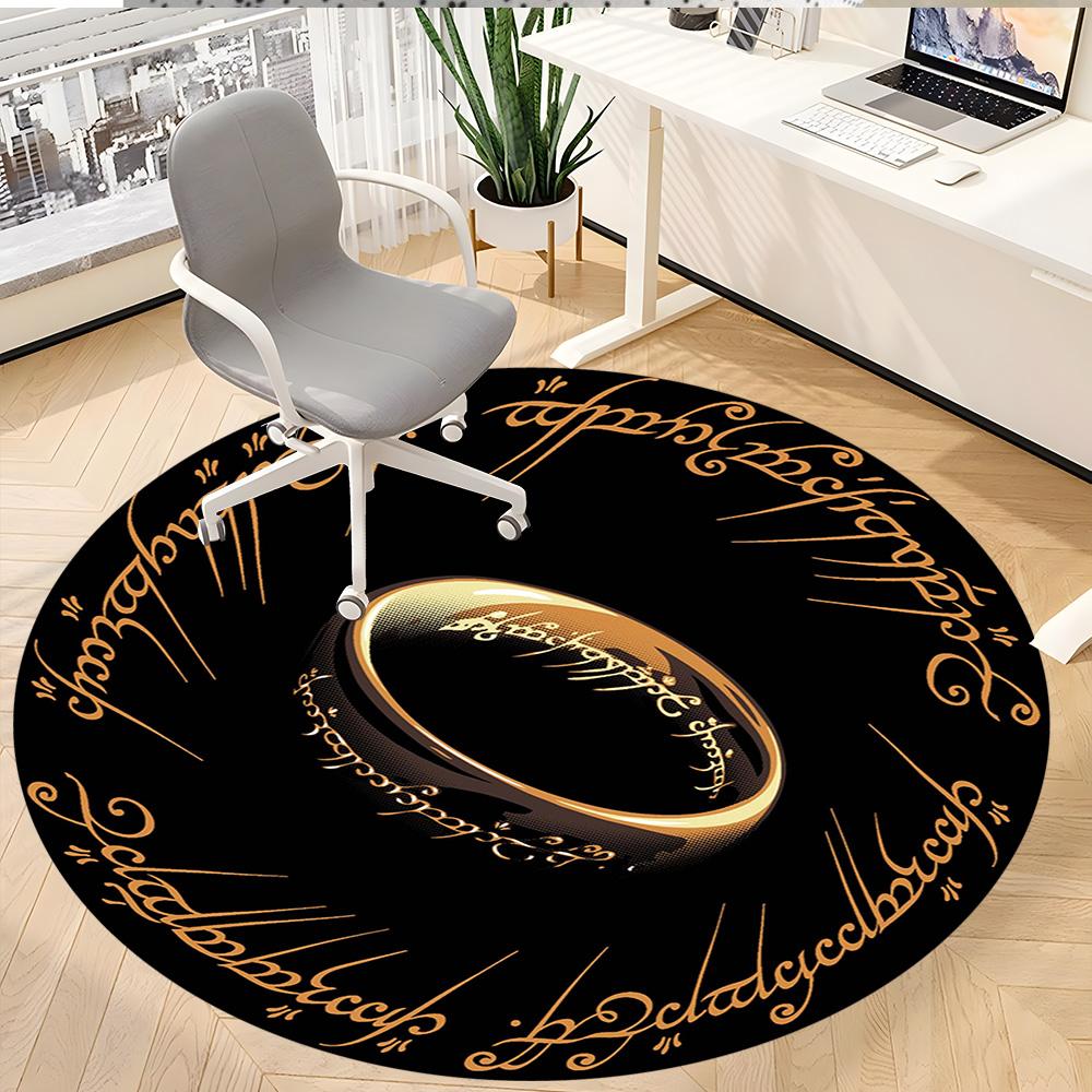 1pc Tree Gondor Symbol Round Rug Flannel Fun Playful Design Living Room Bedroom Floor Mat Home Decoration Kids Room Carpet Y82818