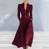 Abito Maxi da Donna con Scollo a V Profondo Vita Alta Senza Maniche Dettaglio Bottoni Tasca Elegante Abito da Sera per Feste