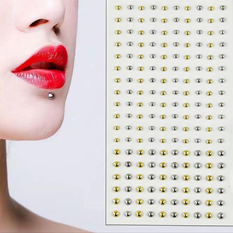 165/180Pcs Fake Nose Studs Crystal Rhinestones Stick On Body Gems No Piercing Decor For Face Lip DIY Festival Accessories