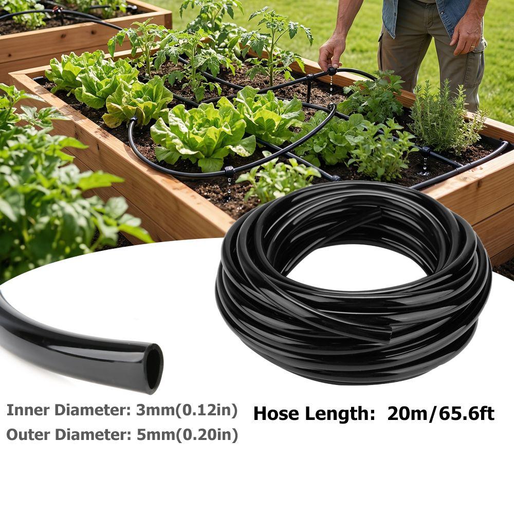 PVC Water Irrigation Hose Flexible 3/5mm Drip Irrigation Tubing Easy Installation 20m Irrigation Hose