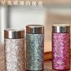 New light luxury ice flower pure titanium thermos cup, small and portable car carry-on cup, business gift titanium alloy water cup