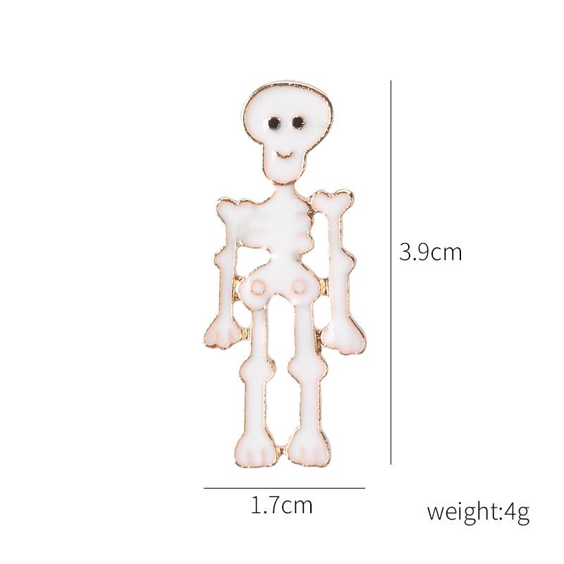 Trendy Halloweenská kreslená brož lebka dýně duch čarodějnice