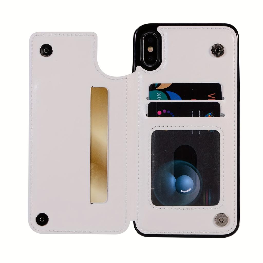 Handytasche, Brieftaschen-Handyhülle mit Kartenhalter, PU-Lederhülle mit Ständer und Kartenfächern, doppeltem Magnetverschluss und langlebiger, stoßfester Hülle für das iPhone