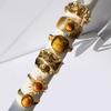 6pcs Sunflower Tiger Eye Stone Ring Set for Women Vintage Irregular Gold Color Aesthetic Open Rings Fashion Party Jewelry Gifts