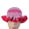 Handmade Crochet Bucket Hat for Woman Teen Outdoor Commute Fisherman Hat Ruffled Brim Winter Windproof Carnival Hat