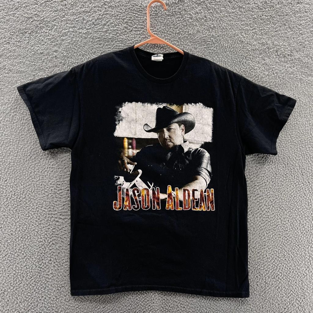 Jason Aldean T Shirt Men Large Black 2015 Burn It Down Tour Graphic Music Casual