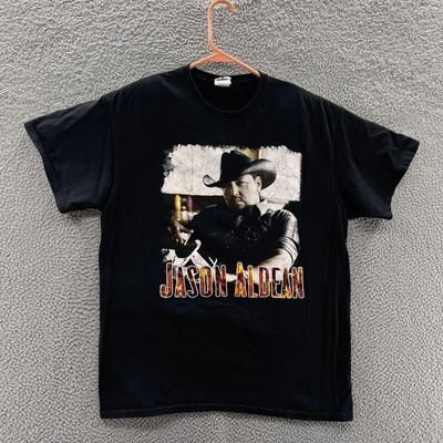 Jason Aldean T Shirt Men Large Black 2015 Burn It Down Tour Graphic Music Casual