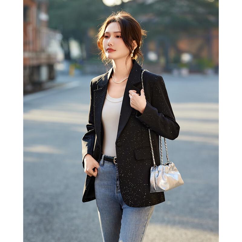 TERRE BLEUE Women's Autumn Petite Casual Blazer