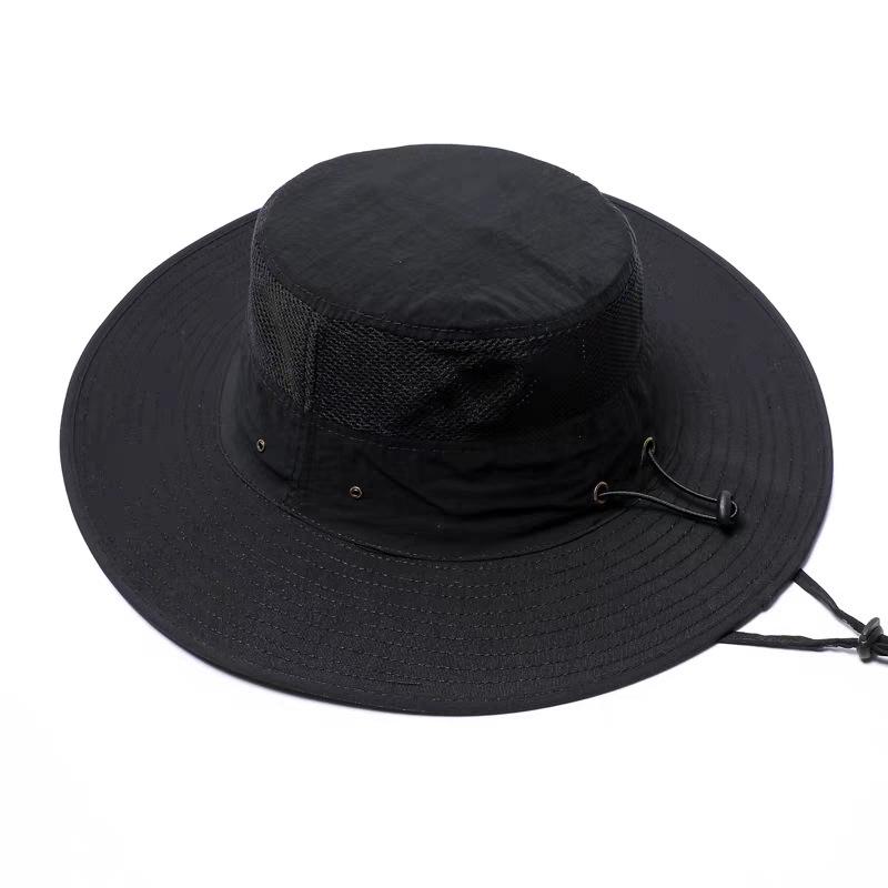 Unisex Sun Protection Wide Brim Bucket Hat - Breathable, Lightweight, Perfect for Outdoor Activities & Fishing