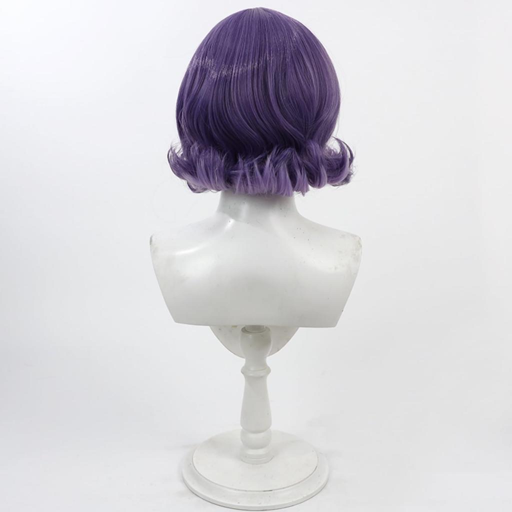 LAOBAO Nanase Suzuna Cosplay Purple Curly Bob Perfect for and Events Wig, Hair, Heat-Resistant, Parties, Costumes, Festivals, (Nanase Suzuna)