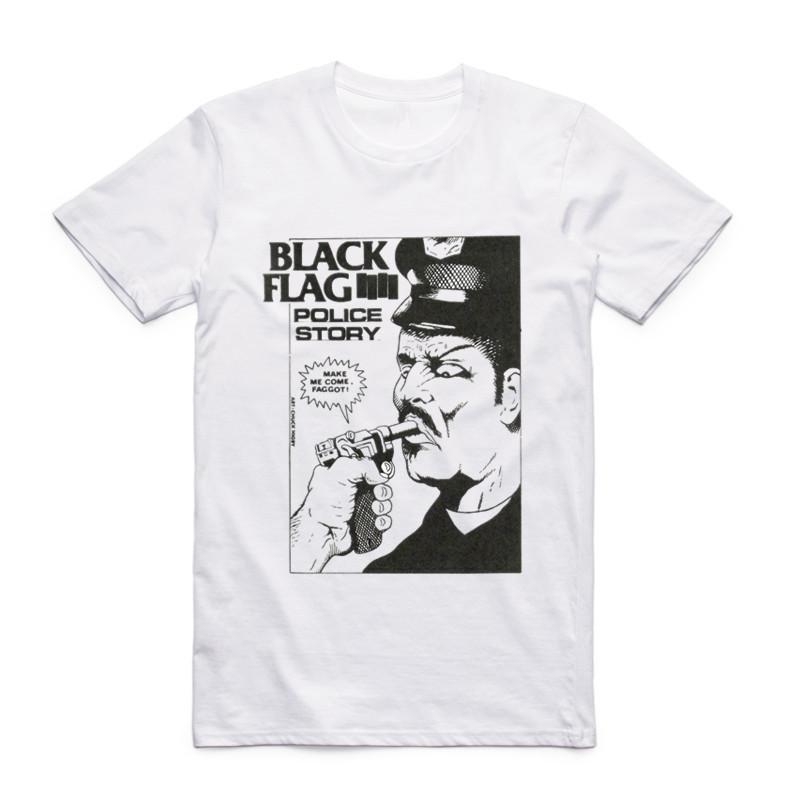 2019Fashion Men Print Black Flag T-shirt Short Sleeve O-Neck Summer Punk Rock Band Henry Rollins Large Bar Casual Top Tee Tshirt