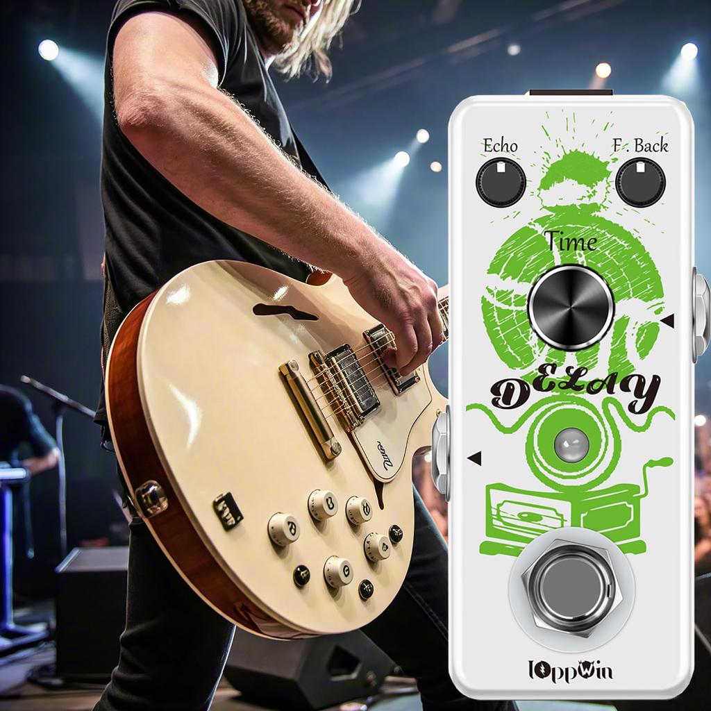IOppWin Guitar Pedal Premium Analog Delay Pedal and Smooth Tones with an Adjustable Range of and True Bypass for Retro Tone Enthusiasts and Live