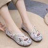 Retro National Style Hanfu Shoes Old Beijing Cloth Shoes Women's Shallow Mouth Breathable Ethnic Style Embroidered Shoes Comfortable Soft-soled Mother