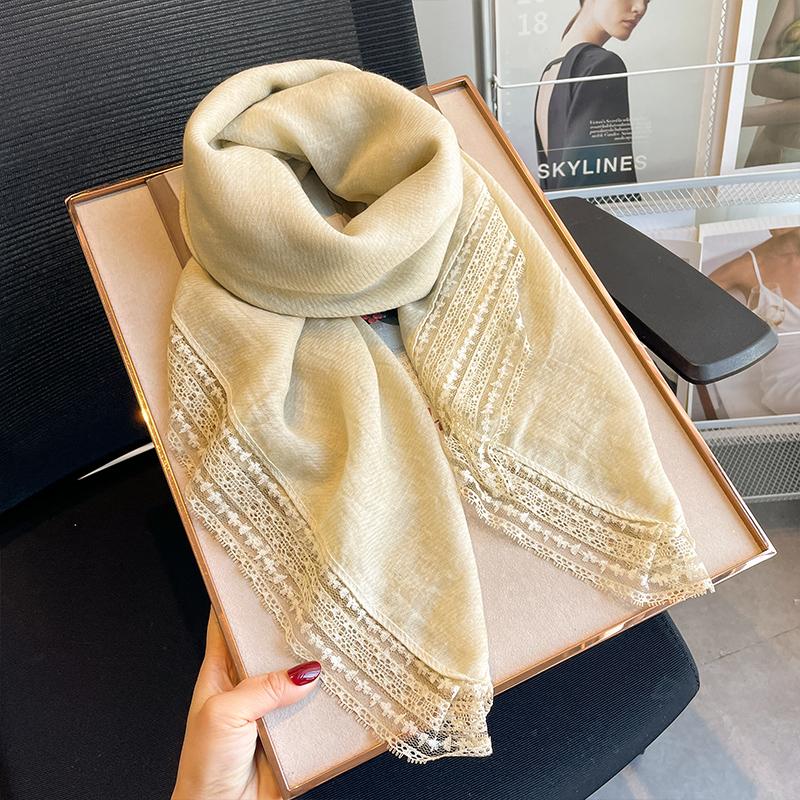 

100*100cm Large Sun Protective Scarves for Women Solid Color Polyester Fabric Summer Decorative Scarf 100x100cm бежевый