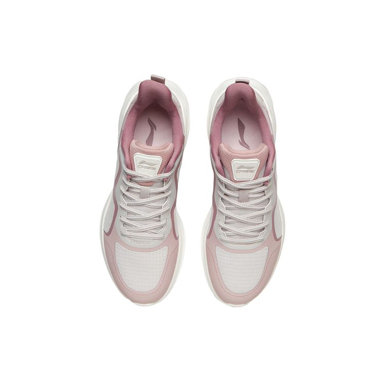 Li Ning Reflective Casual Wear Resistant Shock Absorbing Low Top Running Shoes Women Sneakers Light-Purple Pink ARSR046-1